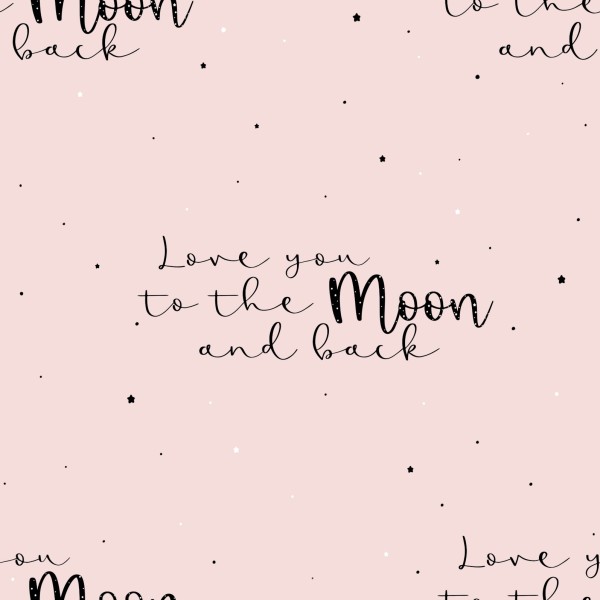 Love You to the moon Rosa Jersey 0,5 m