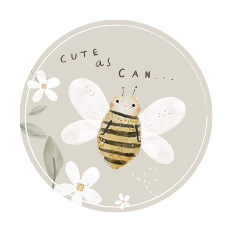 Bügelbild Biene Cute as can... Kreis 15,5x15,5 cm
