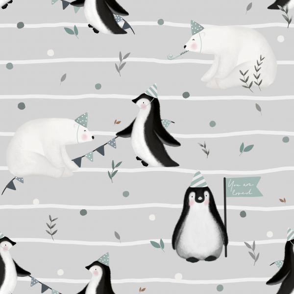Pinguin You Are Loved French Terry 0,5 m