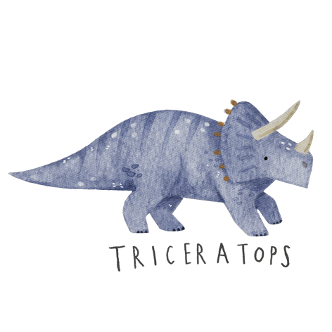 Bügelbild Triceratops Dino blau 8,5x15 cm