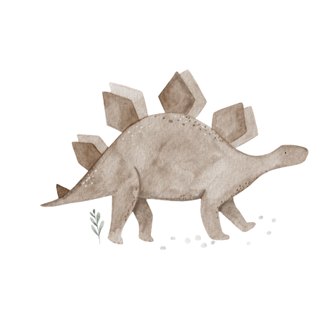 Bügelbild Stegosaurus Dino Braun 10,5x15.5 cm