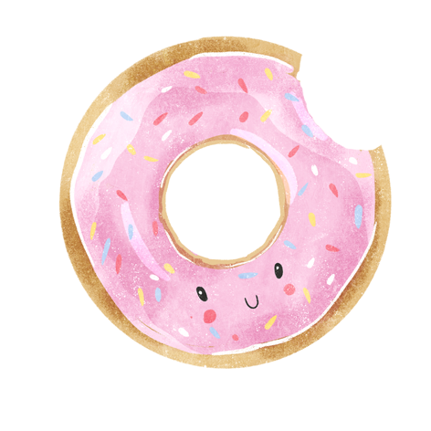Donut Bügelbild ca. 11,5 x 11,5 cm