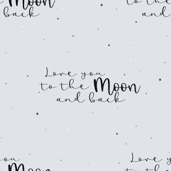 Love You to the moon Grey Jersey REST 32 cm