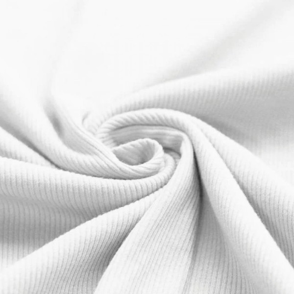 Ripp-Strick-Jersey Weiß 0,5 m