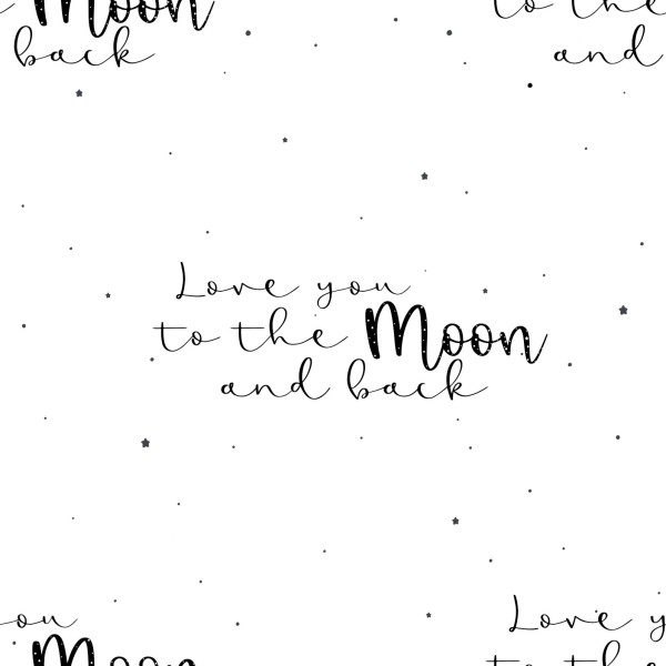 Love You to the moon weiß Jersey 0,5 m VB
